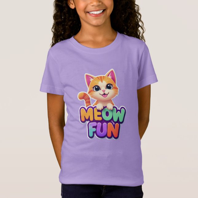 Meow Fun - Camiseta de gato sonriente lindo (Anverso)
