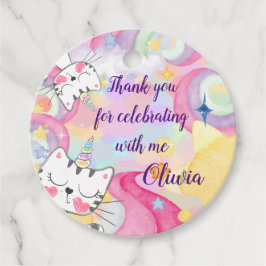 Meow-gical caticorn cumpleaños Gracias etiqueta Fa