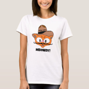 ¡MEOWDY! Camiseta de Gato Vaquero con Bigote de Di