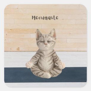 Meowmaste Cat Yoga Pegatinas