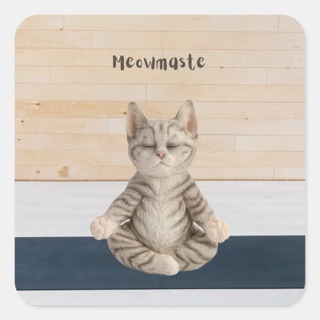 Meowmaste Cat Yoga Pegatinas (Anverso)