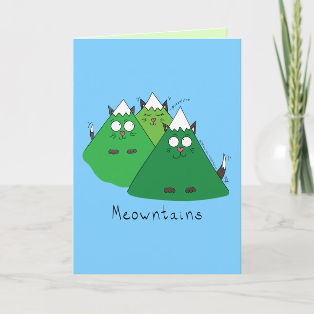 Meowntains - Graciosa Tarjeta De Pun De Montaña Ca (Anverso)