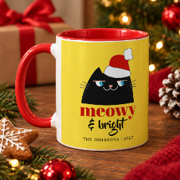 Meowy & Bright Taza Personalizada de Gato Negro Na