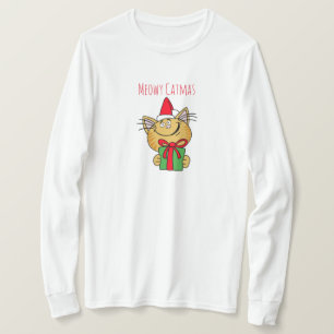 Meowy Catmas Graciosa Camiseta Cat