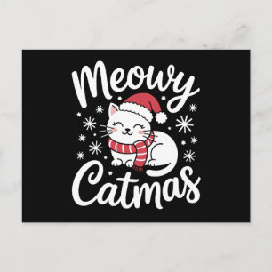 Meowy Catmas Navidad Gato Santa Sombrero Bufanda X