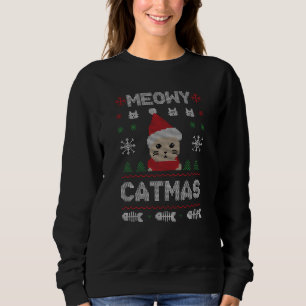 Meowy Catmas Navidades feos suéter