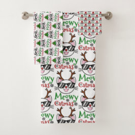 Meowy Catmas Navidades Kitty Cat Santa Reindeer