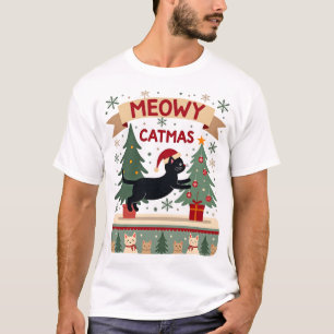 Meowy Catmas, Suéter Feo de Navidad, Gato Christma