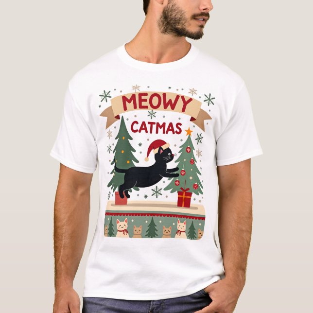 Meowy Catmas, Suéter Feo de Navidad, Gato Christma (Anverso)