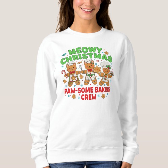 "Meowy Christmas Baking Crew Sudadera (Anverso)