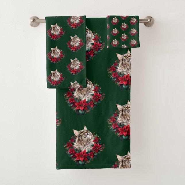 Meowy Christmas Maine Coon Cat  (In situ)