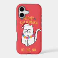 Meowy Kalikimaka Funny Cat Santa Hat Navidades