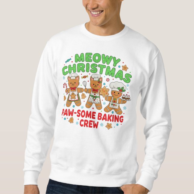 "Meowy Navidad Sudadera para Equipo de Repostería (Anverso)
