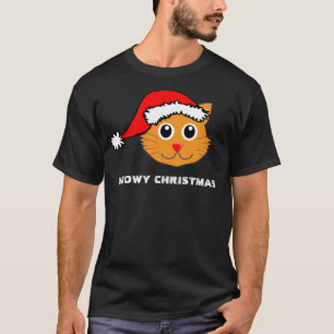 Meowy Navidades camiseta para hombres, negro