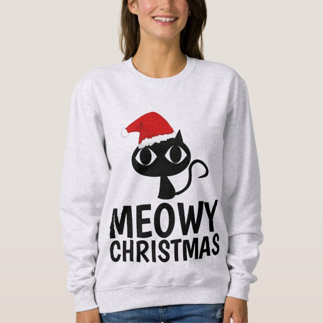 Meowy Navidades Camisetas Graciosas Cat (Anverso)