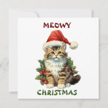 Meowy Navidades, Cat Greeting Card, Feliz Navidad