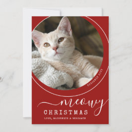 Meowy Navidades Cat Kitten Photo Red and White