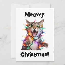 Meowy Navidades Gato Fun de la tarjeta navideña