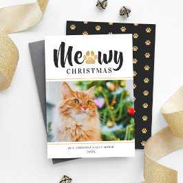 Meowy Navidades tarjeta de vacaciones de gatos de 