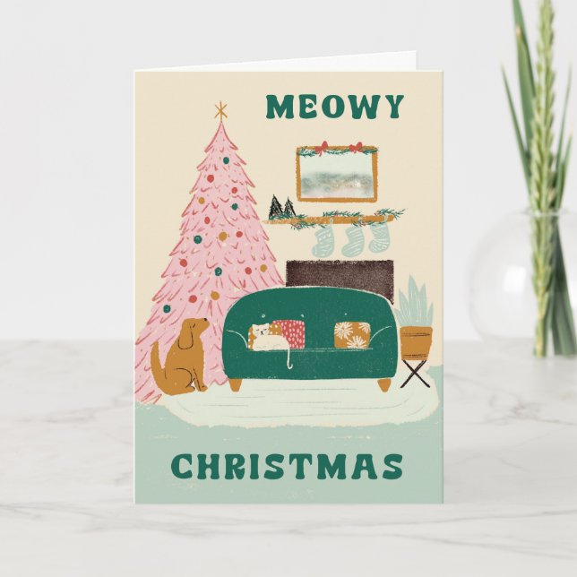 Meowy Navidades y tarjeta de felicitación de Año N (Anverso)