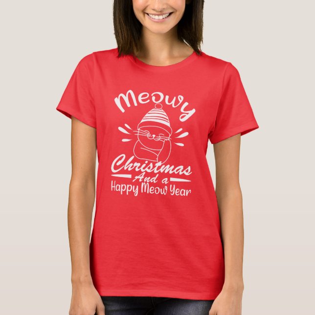 Meowy Navidades y una feliz camiseta de regalo de  (Anverso)