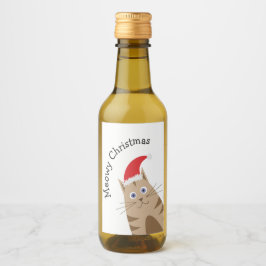 Meowy Xmas gato divertido lleva sombrero santa