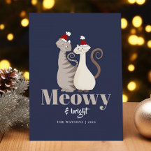 Meowy y Brillante Dos Gatos Navidad