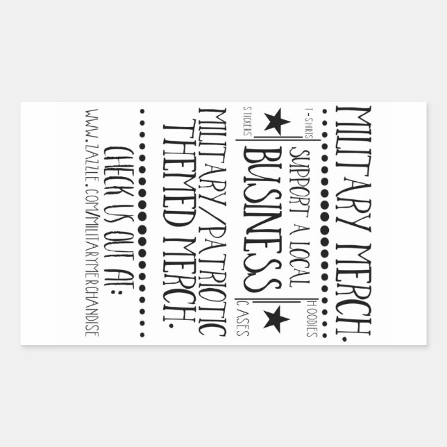 Mercadería Militar. Pegatina de publicidad (Anverso)