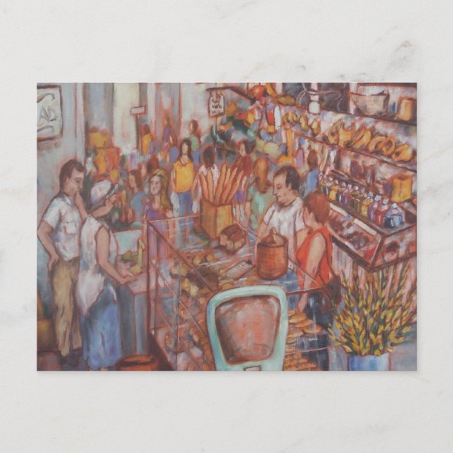 Mercado central de la postal de la ciudad de Lanca (Anverso)