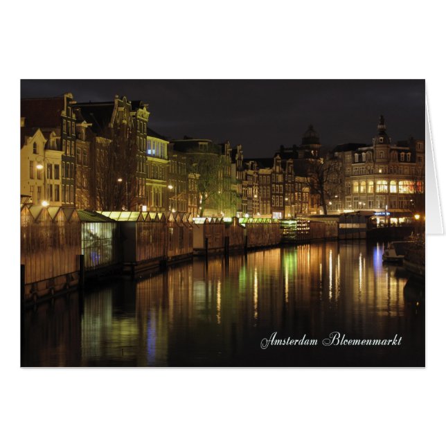 Mercado de flores de Ámsterdam de noche (Anverso (Horizontal))