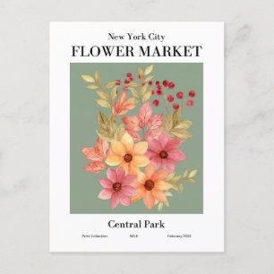 Mercado de flores de Nueva York, postal de Central