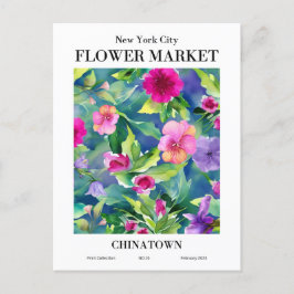 Mercado de flores de Nueva York, postal de Chinato