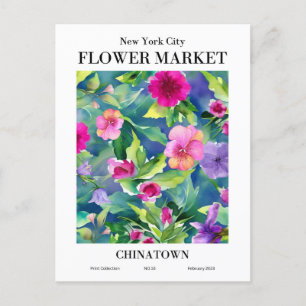 Mercado de flores de Nueva York, postal de Chinato