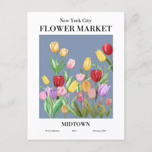 Mercado de flores de Nueva York, postal de Midtown