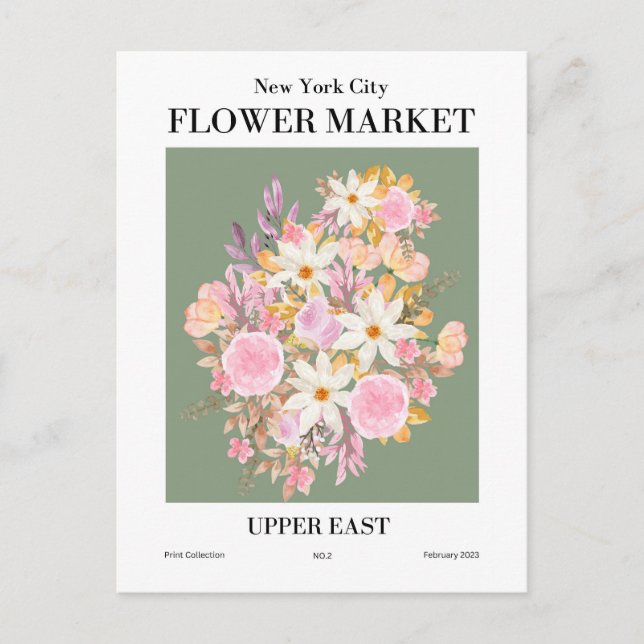 Mercado de flores de Nueva York, postal del Este S (Anverso)