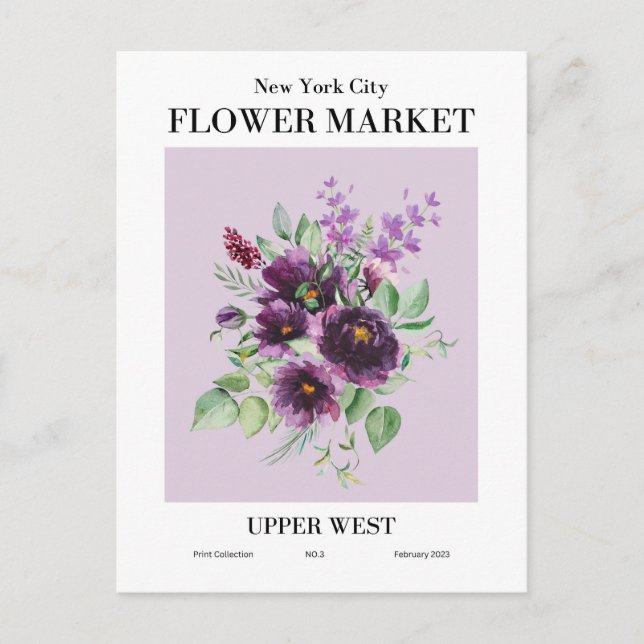 Mercado de flores de Nueva York, postal superior o (Anverso)