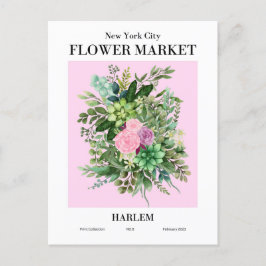 Mercado de flores de Nueva York, tarjeta postal Ha