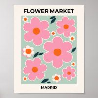 Mercado de flores Madrid Arte floral Naranja rosa 