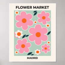Mercado de flores Madrid Arte floral Naranja rosa 