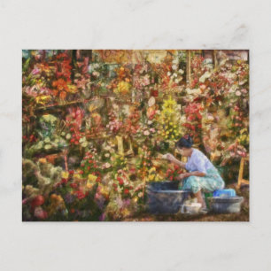 Mercado de flores Nueva Delhi Postales de arte de 