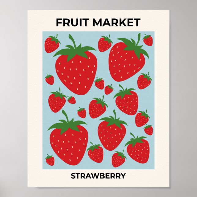 Mercado de frutas fresas arte de frutas moderno az (Frente)