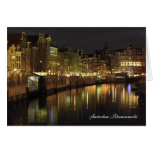 Mercado de la flor de Amsterdam en la noche