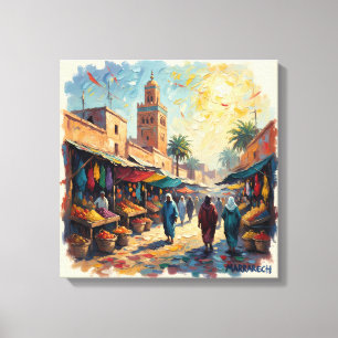 Mercado de la Medina de Marrakech Lienzo Estirado