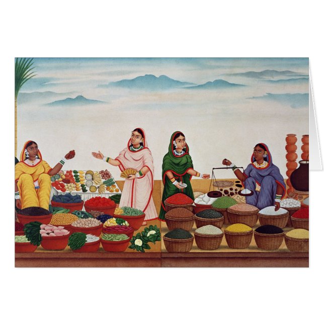Mercado de la verdura y de la especia en Benares, (Anverso (Horizontal))