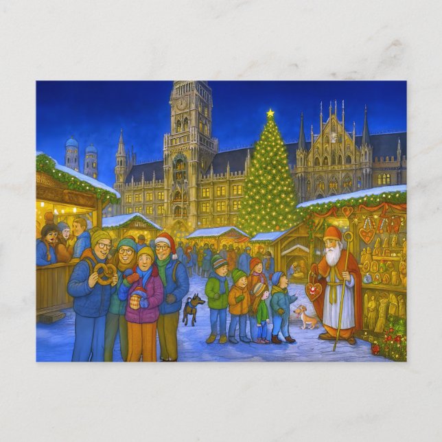 Mercado de Navidad en Marienplatz Múnich (Anverso)