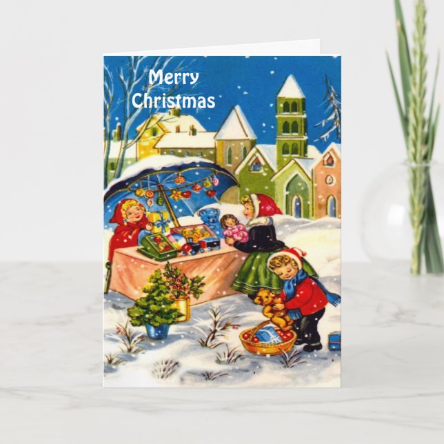 Mercado de Navidad retro vintage (Anverso)