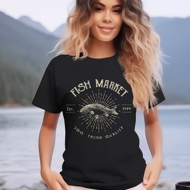 Mercado de pescado 100 Camiseta de calidad fresca (Subido por el creador)
