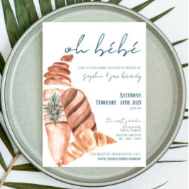 Mercado francés - Baguette - Invitación de Baby Sh