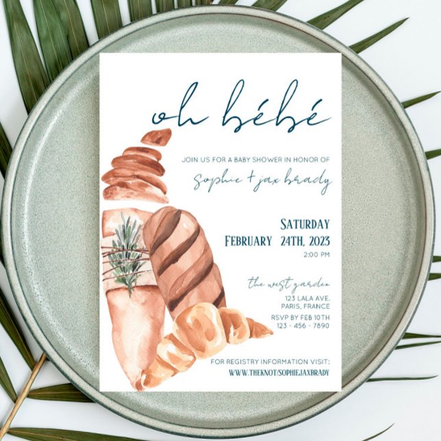Mercado francés - Baguette - Invitación de Baby Sh (Subido por el creador)