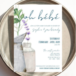 Mercado francés - Flores - Invitación a Baby Showe